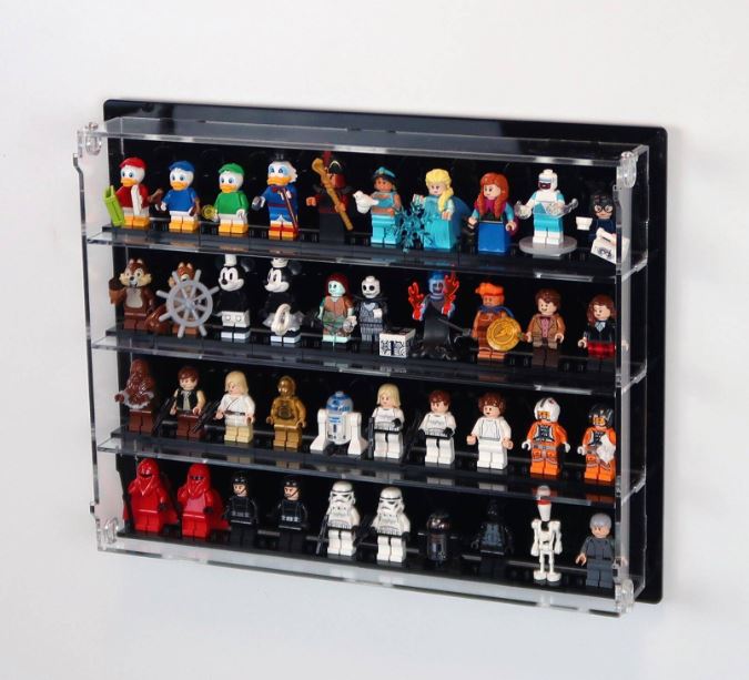 IDISPLAYIT • Vitrína na LEGO®- MINIfigures  40x  na stěnu - Black